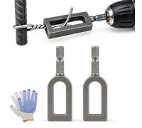 Wire Twister Tool for Drill, Carbon Steel Electric Drill Wire Twisting Tool with 1/4" Hex Shank for Fencing, Rebar Tying and Construction (#9+#9)