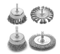 Wire Wheel Brush - 3pcs Drill Wire Brush for Angle Grinder 1/4Inch Hex Shank | Crimped Cup Wires Wheels Firm Rust Removal Abrasive Cleaning Tool Stripping Metal Workshop Maintenance