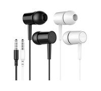 Wired Earbuds 2 Pack with Microphone, Deep Bass in-Ear Headphones, 3.5mm Wired Earphones for Android, iPad, Laptop & MP3
