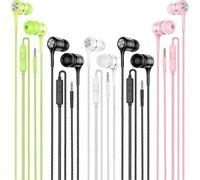 Wired Earbuds with Microphone 5 Pack, in-Ear Headphones with Heavy Bass, High