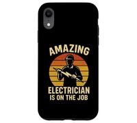 Wired for Greatness Bold Electrician Power Design Trades tee Carcasa para iPhone XR