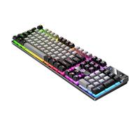 Wired Game Keyboard, 104 Keys Mechanical Keyboard, 17.13x5.12in Luminous RGB Design, Desktop Computer Keyboards, Durable Key Switches, Ideal for PC Gamers