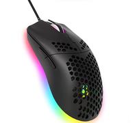 Wired Gaming Mouse, 6 RGB Lighting 6400 DPI Programmable USB Gaming Mice with 6 buttons, Honeycomb Shell Ergonomic Design for PC Gamers and Xbox and PS4 Users -Black