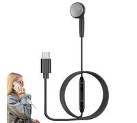 Wired Single Earbud - Working Study Mono Headset with Microphone for Students - Wire Control Earphone for Working, Studying, Jogging, Running, Listening