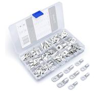 Wirefy 120 Piezas de Terminales Electricos Redondos con Ojal de Cobre Estañado - Extremos de Cables de Batería sin Aislamiento - Terminal con Ojal - 6-25 mm²