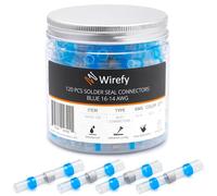 Wirefy 120 Piezas Terminales de Sellado de Soldadura Termorretráctil - Solder Seal a Tope Impermeable - Azul 1,5-2,5 mm²