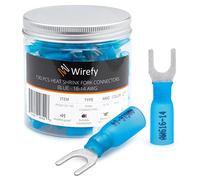 Wirefy 130 Piezas de Conectores de Engarce Termorretráctiles en Forma de Horquilla M5 - Terminales Eléctricos Horquillados - 1,5-2,5 mm²