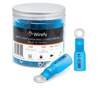 Wirefy 130 Piezas de Terminales Redondos M3,5 - Kit de Conectores Termorretráctiles para Automoción - 1,5-2,5 mm²