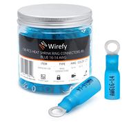 Wirefy 130 Piezas de Terminales Redondos M4 - Kit de Conectores Termorretráctiles para Automoción - 1,5-2,5 mm²