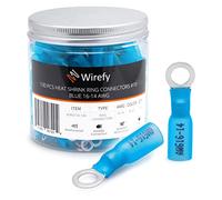 Wirefy 130 Piezas de Terminales Redondos M5 - Kit de Conectores Termorretráctiles para Automoción - 1,5-2,5 mm²