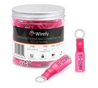 Wirefy 150 Piezas de Terminales Redondos M4 - Kit de Conectores Termorretráctiles para Automoción - 0,5-1,5 mm²