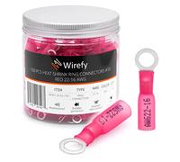 Wirefy 150 Piezas de Terminales Redondos M5 - Kit de Conectores Termorretráctiles para Automoción - 0,5-1,5 mm²