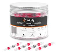 Wirefy 150 Piezas Terminales de Sellado de Soldadura Termorretráctil - Solder Seal a Tope Impermeable - Rojo 0,5-0,75 mm²