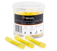 Wirefy 150 Piezas Terminales Emplame Termorretráctil - Conector a Tope de Engarce Electricos Aislados para Cables - 0,14-0,25 mm²