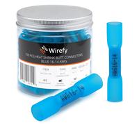 Wirefy 150 Piezas Terminales Emplame Termorretráctil - Conector a Tope de Engarce Electricos Aislados para Cables - 1,5-2,5 mm²
