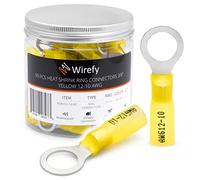 Wirefy 90 Piezas de Terminales Redondos M10 - Kit de Conectores Termorretráctiles para Automoción - 4-6 mm²