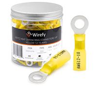 Wirefy 90 Piezas de Terminales Redondos M6 - Kit de Conectores Termorretráctiles para Automoción - 4-6 mm²