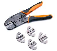 Wirefy Crimpadora Juego de 5 Piezas - Alicates de Carraca para Cables Eléctricos, Termorretráctiles, de Nylon, Conectores no Aislados, Alicates de Férula