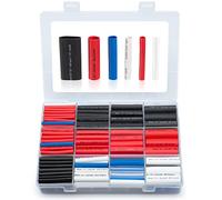 Wirefy Funda Termoretractil para Cables Impermeables - 275x Tubo Retractil para Cables Doble Pared 3:1 - Recubierto con Adhesivo - Tubo Retráctil Impermeable - Negro Rojo Blanco Transparente Azul