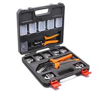 Wirefy, Juego de herramientas de engarce de 11 piezas, alicates de engarce de cables de alta palanca de 23 cm, conectores termorretráctiles, de nailon, aislados, de bandera, no aislados