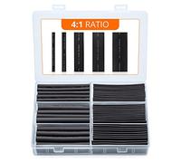 Wirefy Kit 95 Piezas de Tubos Termorretráctiles Impermeables Transparentes - Tubo Termoretractil de Doble Pared 4:1 - Recubierto con Adhesivo - Negro