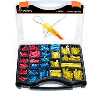 Wirefy Surtido de Conectores Electricos Termorretráctil con 540 Piezas - Kit de Terminales para Automoción - Redondos, Horquilla, Gancho, Planos & a Tope - 0,5-6mm²