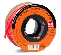 Wirefy Tubo Termorretráctil 3,2 mm - Tubo Termoretractil de Doble Pared 3:1 - Revestimiento Adhesivo - Tubo Térmico - Rojo - Rollo de 15 m