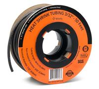 Wirefy Tubo termorretráctil de 3/32 pulgadas, relación 3:1, forro adhesivo, termorretráctil de grado marino, negro, rollo de 50 pies