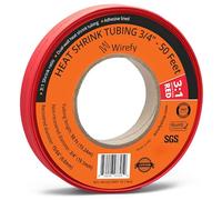 Wirefy Tubo Termorretráctil Diámetro Grande 19,1 mm - Tubo Termoretractil de Doble Pared 3:1 - Revestimiento Adhesivo - Tubo Térmico - Rojo - Rollo de 15 m