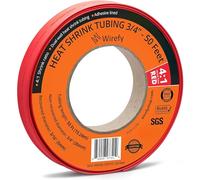 Wirefy Tubo Termorretráctil Diámetro Grande 19,1 mm - Tubo Termoretractil de Doble Pared 4:1 - Revestimiento Adhesivo - Tubo Térmico - Rojo - Rollo de 15 m