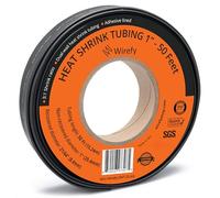 Wirefy Tubo Termorretráctil Diámetro Grande 25,4 mm - Tubo Termoretractil de Doble Pared 3:1 - Revestimiento Adhesivo - Tubo Térmico - Negro - Rollo de 15 m