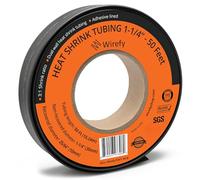 Wirefy Tubo Termorretráctil Diámetro Grande 30 mm - Tubo Termoretractil de Doble Pared 3:1 - Revestimiento Adhesivo - Tubo Térmico - Negro - Rollo de 15 m