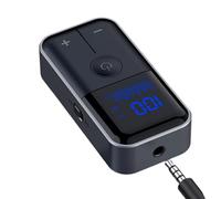 Wireless Audio Transmitter, Compact 3.5mm Aux Adapter with Low Latency, High Definition Display, TF Card Slot, 2.48x1.22x0.91 Inches Converter for Headphones, Car, Home Stereo