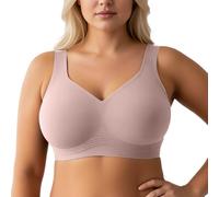 Wireless Bra with Optimal Support and Full Coverage for Seamless, More Volume and a Beautiful Shape - The Wireless Everyday for Large Sizes., Black, XL(Pink,XL)