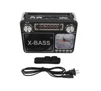 Wireless BT Radio Portable Retro Style AM FM SW Radio with Manual Tuning Light Clock Black US Plug 110V