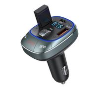 Wireless Car Adapter FM Transmitter, Charging Port Audio Device for Sedans, Caravans, Road Trips, Commuting, Hands-Free Calling, Music Streaming on Long Travel Drives, 5.2x4.4x8.2cm