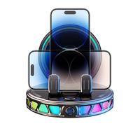 Wireless Car Charger, 15 W Fast Charging Clamping Mount, 360 grados Rotatable Phone Holder, Auto Dashboard Suction Mount, Car Charger With Secure Grip Design For Truck Vehicle Automobile Interior