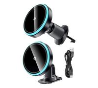 Wireless Car Charger, Magnetic Phone Stand, Auto Dashboard Mount, 15w Fast Charging, Type-C Input Design, RV Center Console Driving Use, 4x3x2 Inches, Black, 1 Piece