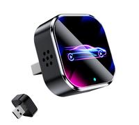 Wireless CarPlay Adapter for iPhone Android, Relativelk Carplay, 2 in 1 Bluetooth Carplay Plug and Play for Car, 2025 Upgraded Mini USB Wireless Apple Car Play Adapter (Black-C)