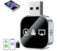 Wireless CarPlay Mirror Link Adapter, AirPlay/Android Auto/CarPlay, WiFi 2,4/5 GHz Et Bluetooth 5.0,Adattatore Wireless 3 in 1 per, Plug and Play,Fast Stable Connection (For iOS)