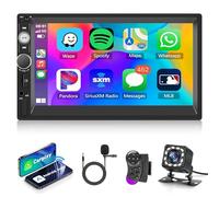 Wireless Carplay Radio de Coche 2 DIN 7 Pulgadas Pantalla Táctil Radio Coche con Android Auto Manos Libres Bluetooth Mirror Link Bluetooth FM Control USB/TF/AUX Control del Volante Cámara Trasera