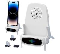 Wireless Chair Phone Charger - Wireless Charging Mobile Holder, Cell Phone Stand For Desk | For Fast Charging Station Most Phones Home Office Bedside Table Desktop Decor Vertical Horizontal View