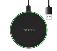 Wireless Charger, 15W MAX Fast Charging Pad, Safe High-Speed Charging Station, Slim LED-Equipped Powers Surfaces Universals Compatibility for Travel Phones Electronics Desk Nightstand Use
