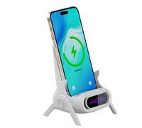 Wireless Charger, Chair-Shaped Cellphone Cradle, 15W Magnetic Fast Charging Stand with Stylish Mount Design for Dining Table, Desk, Study, 3.94x3.7x5.47 Inches, White Color