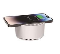 Wireless Charger, Loud Speaker, Sleep Sound Machine, 15W Charging Station, Function Audio Dock for Travel Business Hotel Bedroom Study Party, 3.94x3.94x2.25 Inches