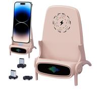 Wireless Charger Stand, 15W Fast Charging Dock Phone Charger, Adaptive LED Wireless Charging Station, For All Phones 15W Wirelesss Chargings Station Phone Chargers Stand with Musical Speaker