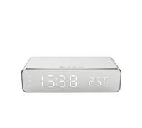 Wireless Charging Alarm Clock - Bright Display, Aluminum Alloy Cellphone Stands, Smart Temperature Readout Clocks, Sl ast Charger Base Stations - For Bedside Nightstands Home Office Tables