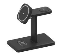 Wireless Charging Phone Stand - 13.4cm High Speed Charging Station, Magnetic Black Acrylic Finish & Adjustable Viewing Angle, 15W Fast Charge Technology & Safety Chip, For Desks & Tables