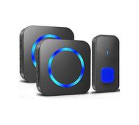Wireless doorbell, 400m wireless range for outdoor, waterproof, doorbell, wireless, 2 receivers, house doorbell with 55 ringtones, 5 volumes, flashing