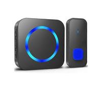 Wireless Doorbell, Doorbell with Ring Signal that Works at 400 m Long Range with 55 Ring Signals, 5 Volumes and LED Flash